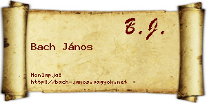 Bach János névjegykártya