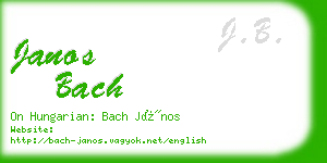 janos bach business card